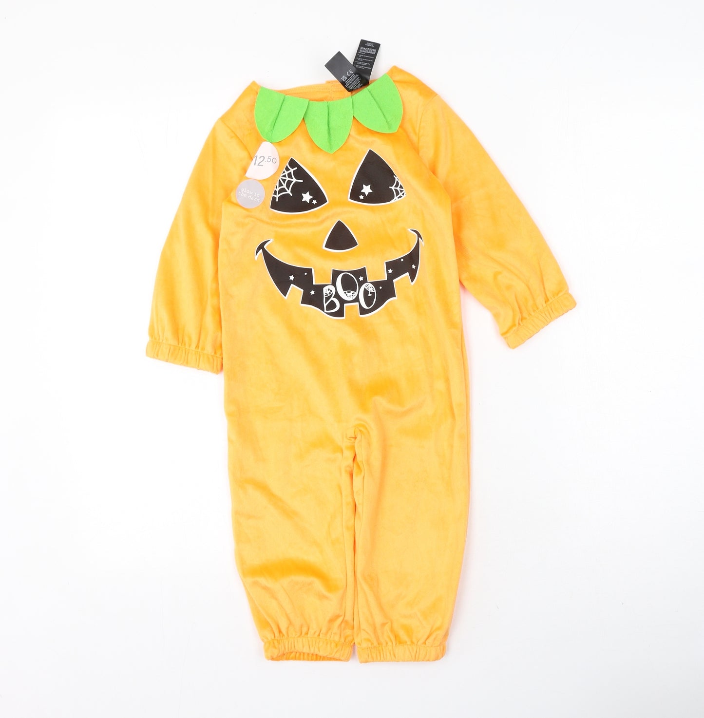 F&F Boys Orange  Polyester Basic Casual Size 2-3 Years Round Neck  - pumpkin