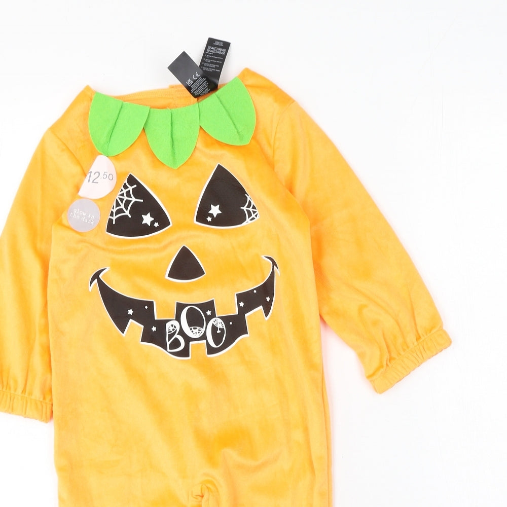 F&F Boys Orange  Polyester Basic Casual Size 2-3 Years Round Neck  - pumpkin