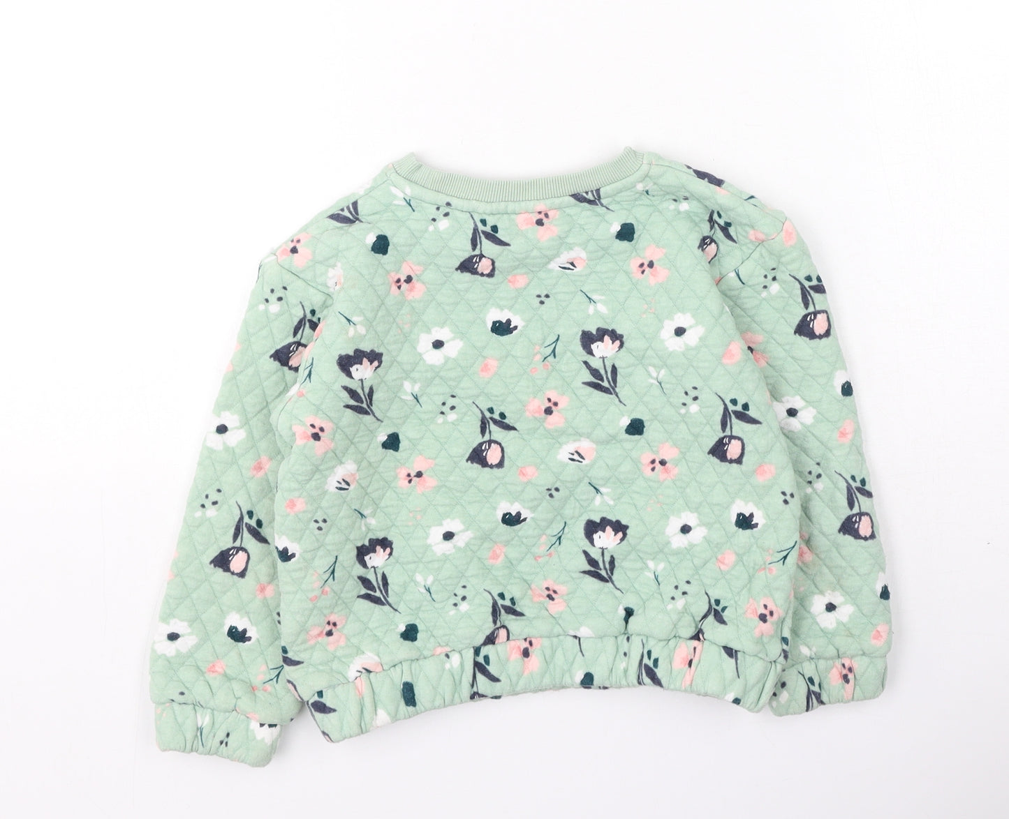 Nutmeg  Girls Multicoloured Floral Cotton Pullover Sweatshirt Size 5-6 Years
