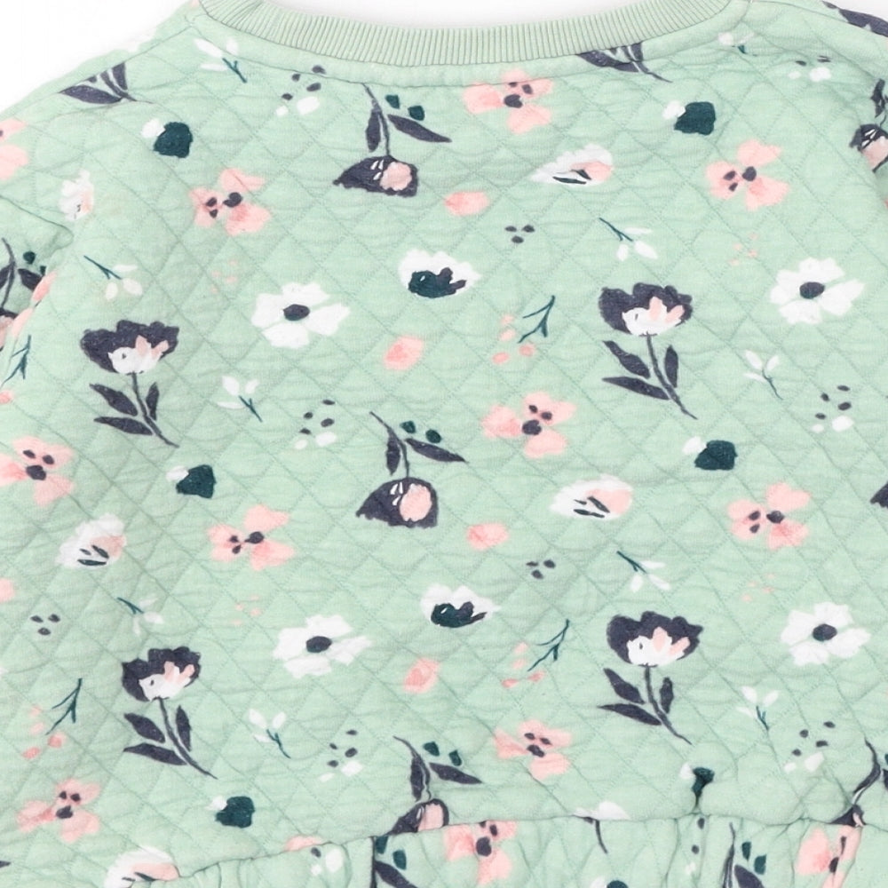 Nutmeg  Girls Multicoloured Floral Cotton Pullover Sweatshirt Size 5-6 Years