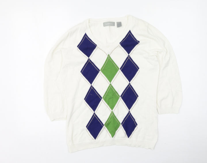 Liz Claiborne Womens Multicoloured Cotton Pullover Sweatshirt Size M