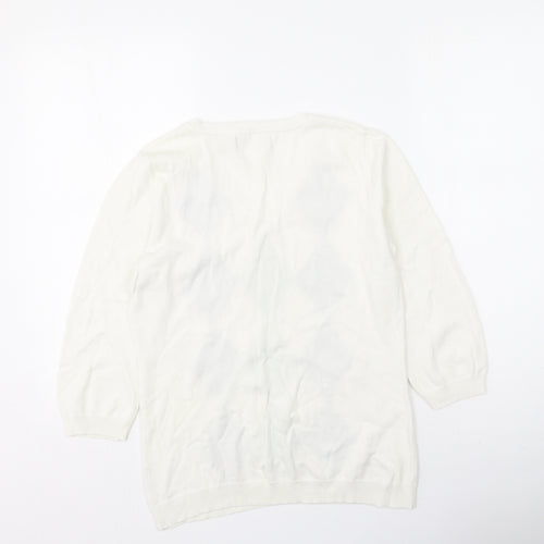 Liz Claiborne Womens Multicoloured  Cotton Pullover Sweatshirt Size M