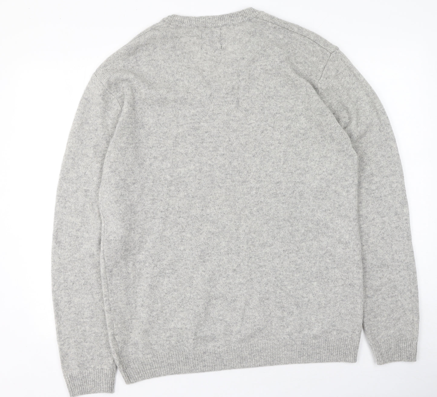 Next  Mens Grey Round Neck  Wool Pullover Jumper Size XL