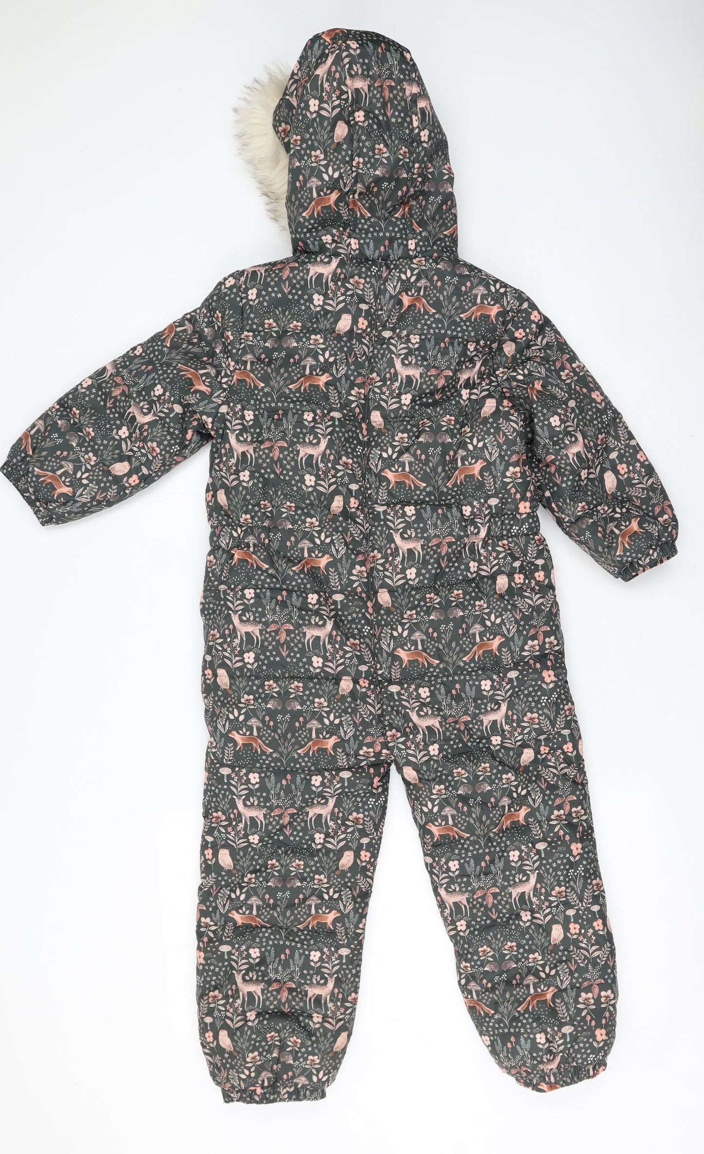 TU Girls Multicoloured Floral  Basic Coat Snowsuit Size 5-6 Years