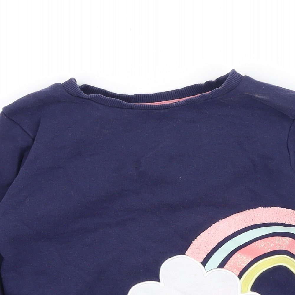 Nutmeg Girls Multicoloured  Polyester Pullover Sweatshirt Size 4-5 Years   - Rainbow