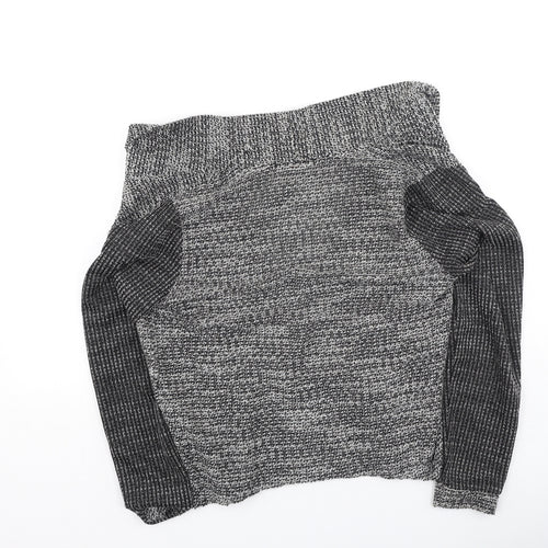 Preworn Womens Grey Round Neck  Acrylic Cardigan Jumper Size M