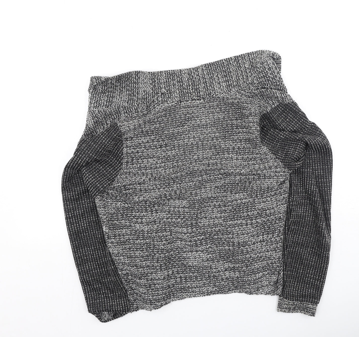 Preworn Womens Grey Round Neck  Acrylic Cardigan Jumper Size M