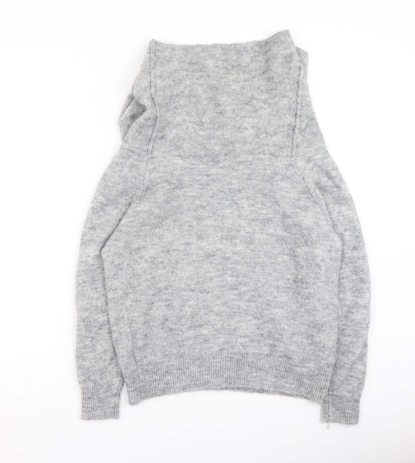 Divided Womens Grey Roll Neck  Wool Pullover Jumper Size S