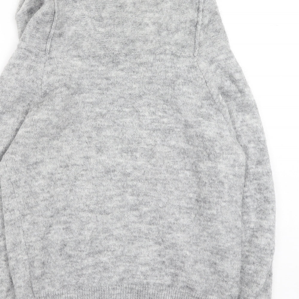 Divided Womens Grey Roll Neck  Wool Pullover Jumper Size S
