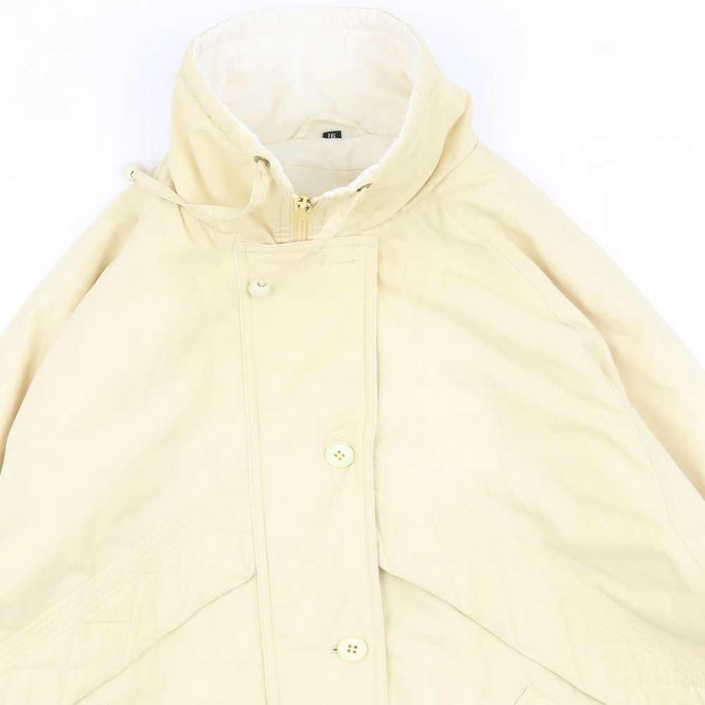 Preworn Womens Yellow   Rain Coat Coat Size 16