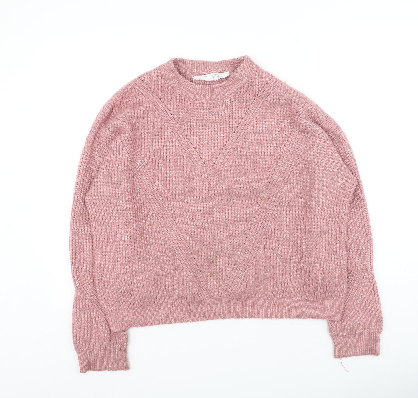 Primark  Womens Pink Round Neck  Acrylic Pullover Jumper Size 12