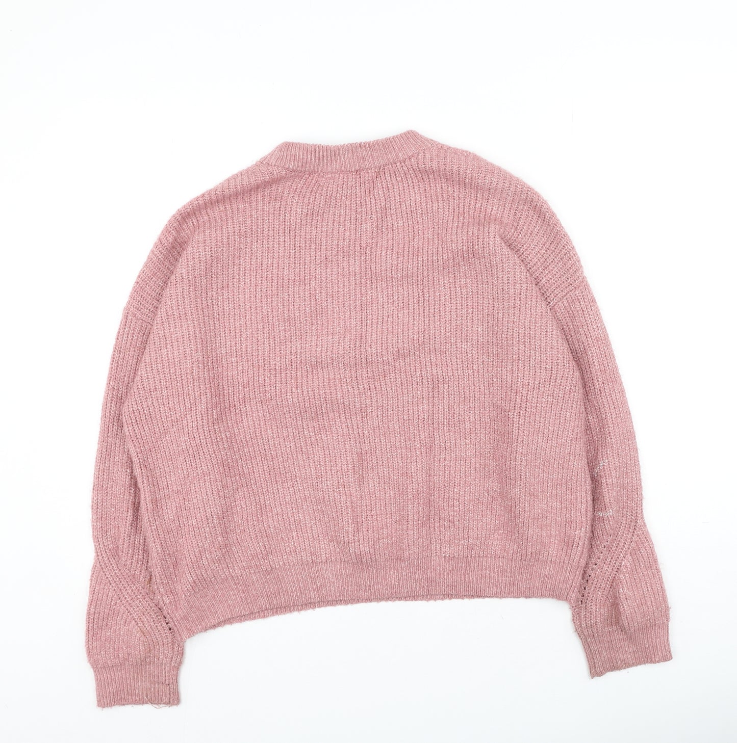 Primark  Womens Pink Round Neck  Acrylic Pullover Jumper Size 12