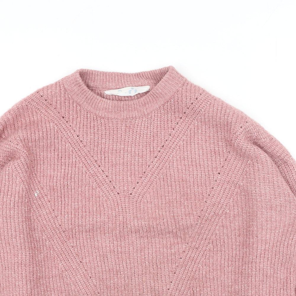 Primark  Womens Pink Round Neck  Acrylic Pullover Jumper Size 12