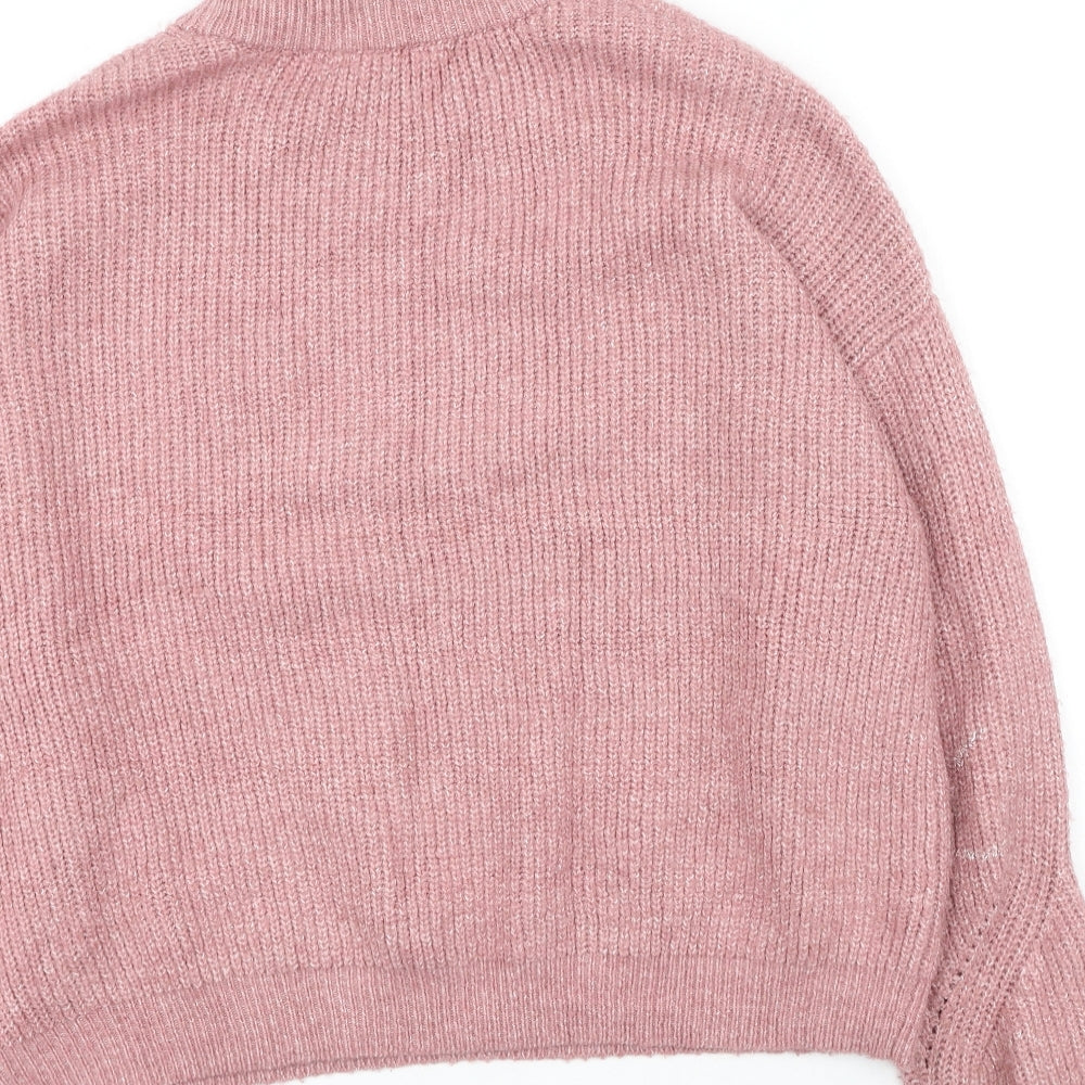Primark  Womens Pink Round Neck  Acrylic Pullover Jumper Size 12