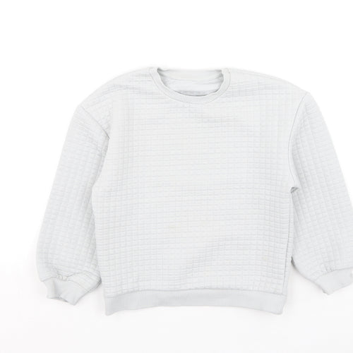 Preworn Boys Grey  Polyester Pullover Sweatshirt Size 7 Years