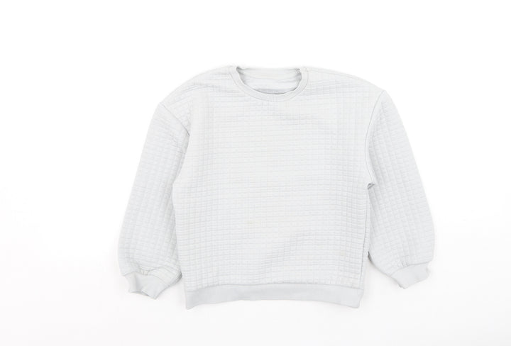 Preworn Boys Grey  Polyester Pullover Sweatshirt Size 7 Years