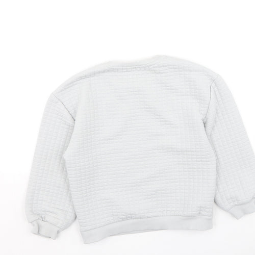 Preworn Boys Grey  Polyester Pullover Sweatshirt Size 7 Years
