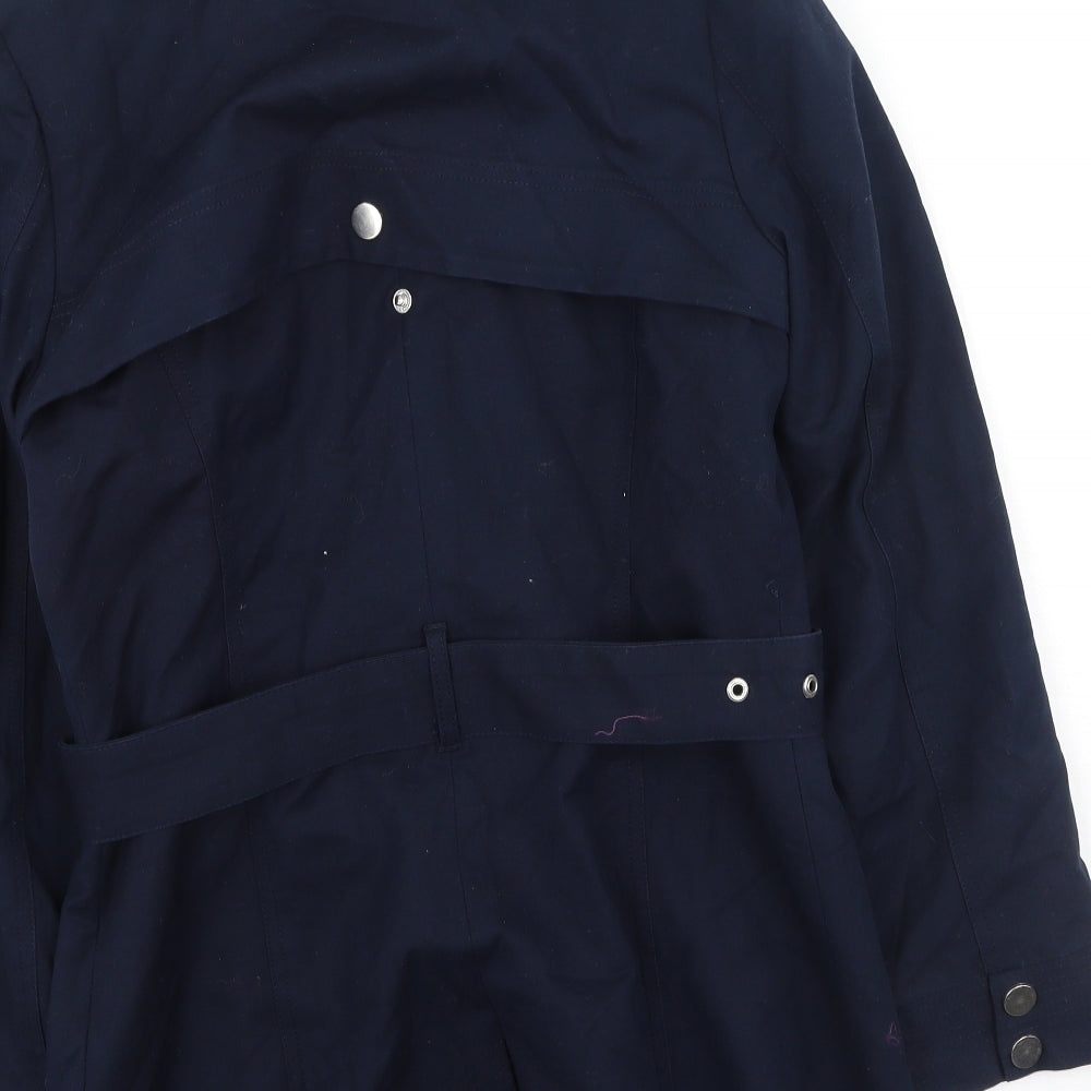 Marks and Spencer Womens Blue   Trench Coat Coatigan Size 10