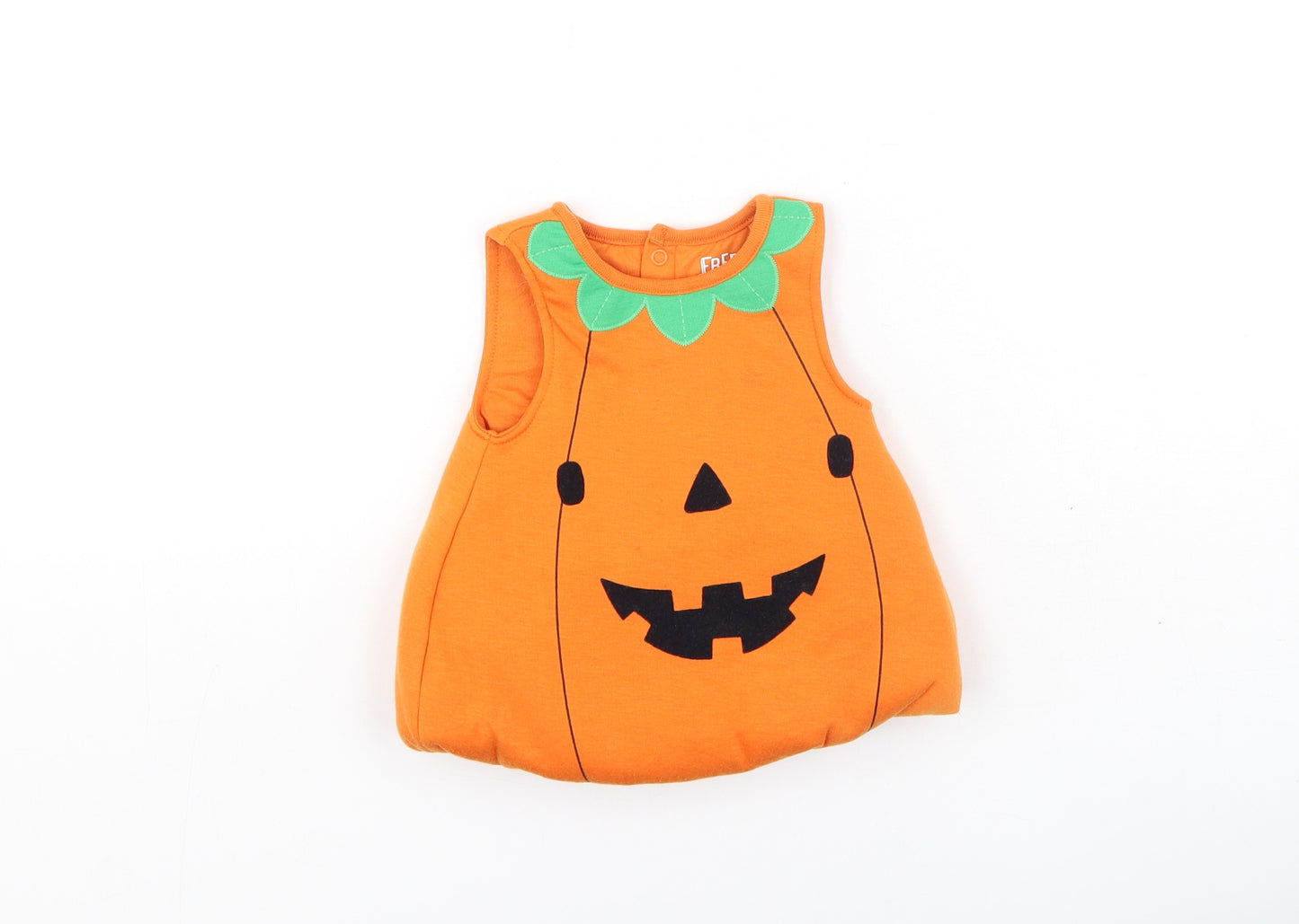 F&F Baby Orange  Polyester Basic Tank Size 3-6 Months Round Neck  - pumpkin
