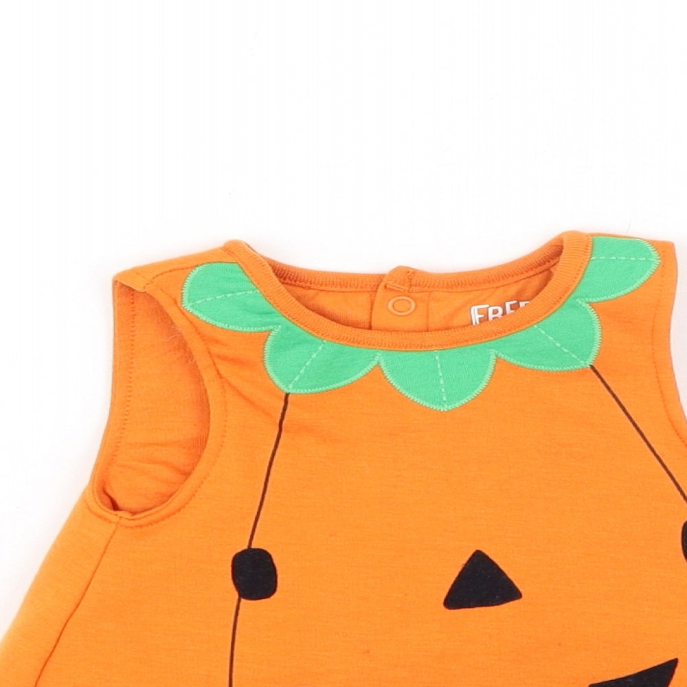 F&F Baby Orange  Polyester Basic Tank Size 3-6 Months Round Neck  - pumpkin