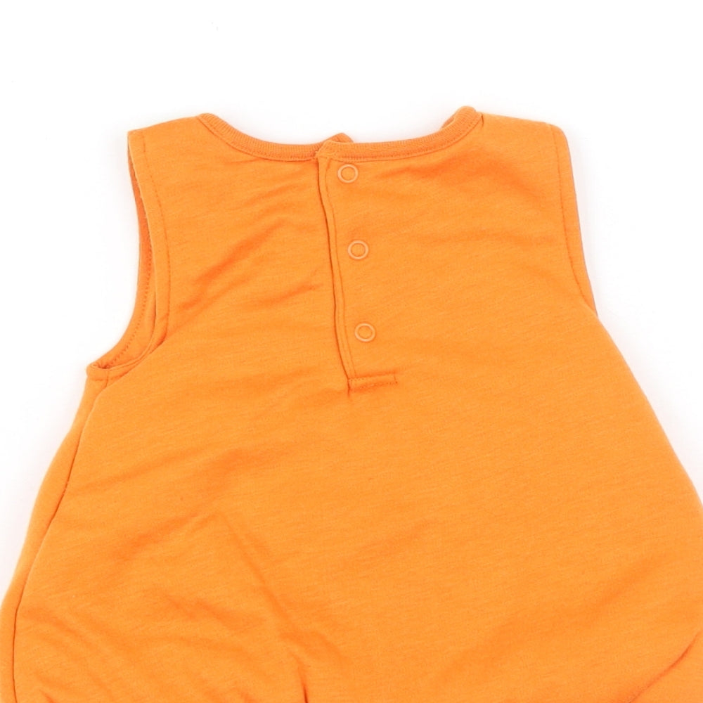 F&F Baby Orange  Polyester Basic Tank Size 3-6 Months Round Neck  - pumpkin