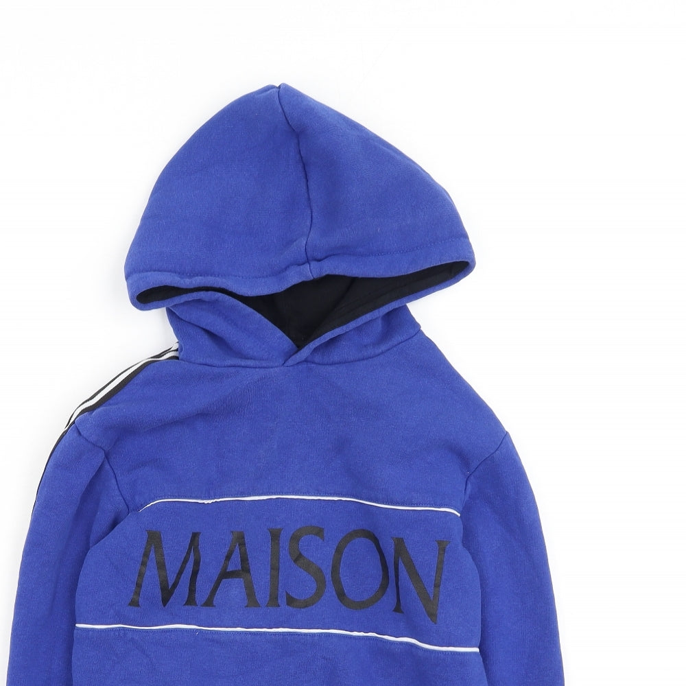 River Island  Boys Blue  Cotton Pullover Hoodie Size 7-8 Years   - Maison