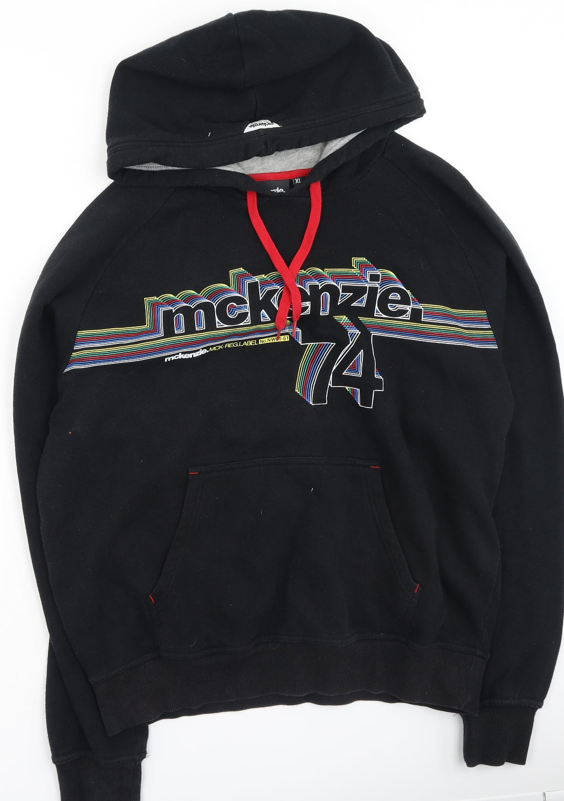 McKenzie Mens Multicoloured  Cotton Pullover Hoodie Size XL