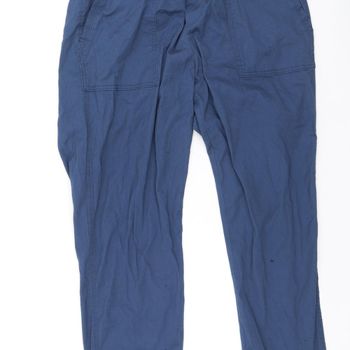 Dunnes Stores Womens Blue  Cotton Trousers  Size L L25 in Regular
