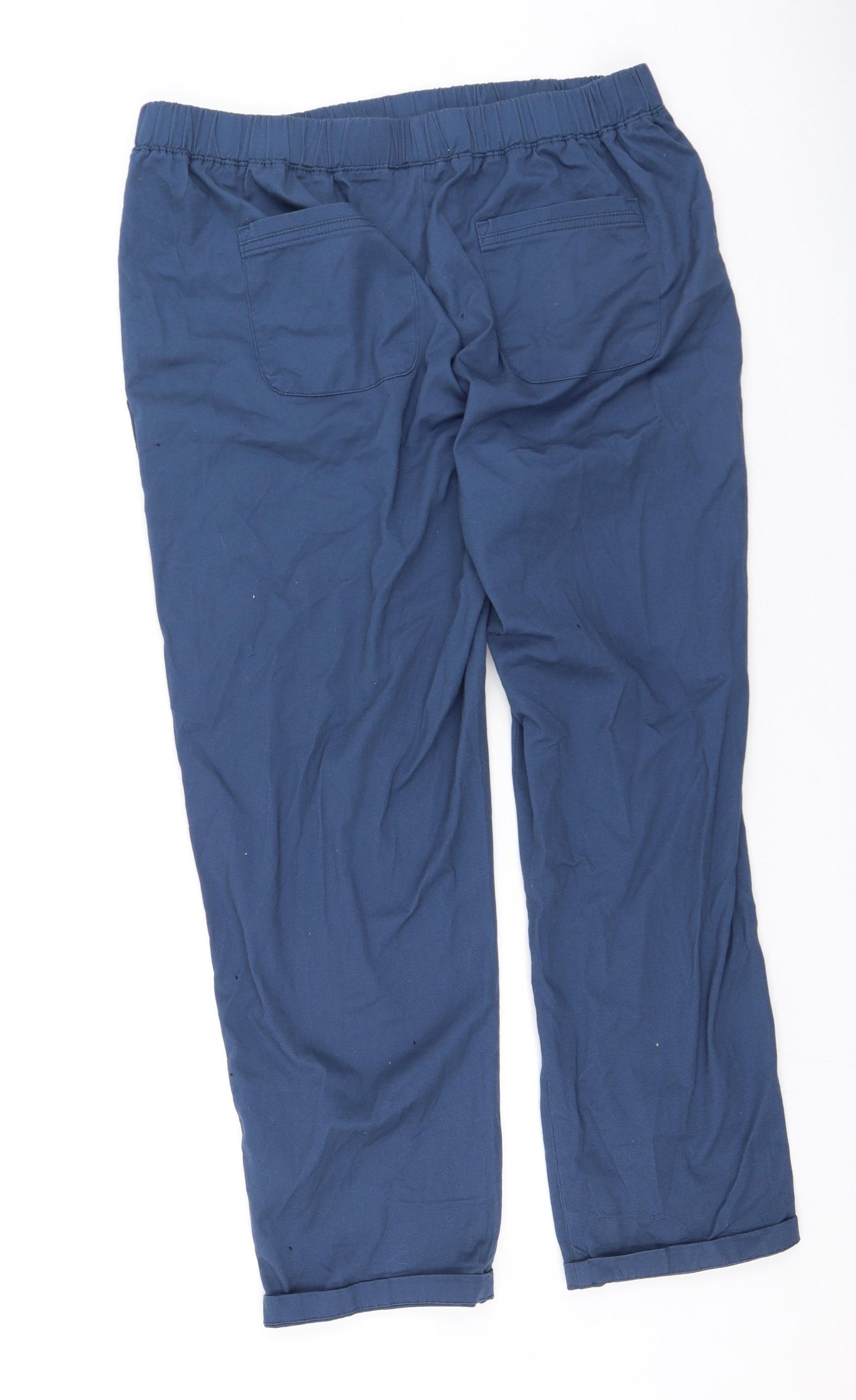 Dunnes Stores Womens Blue  Cotton Trousers  Size L L25 in Regular