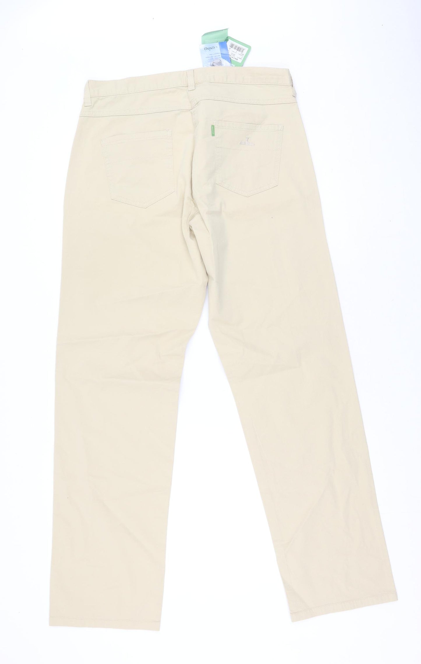 Backtee Womens Beige  Cotton Trousers  Size 16 L26 in Regular