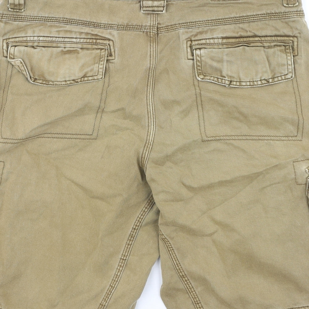SoulCal&Co Mens Brown  Cotton Cargo Shorts Size 32 in L12 in Regular