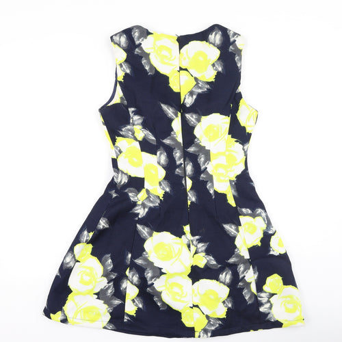 AX Paris Womens Multicoloured Floral Polyester Fit & Flare  Size 10  Boat Neck