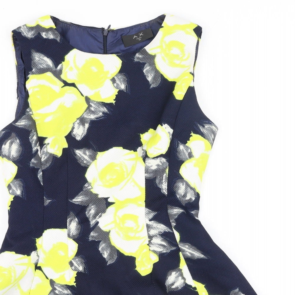 AX Paris Womens Multicoloured Floral Polyester Fit & Flare  Size 10  Boat Neck