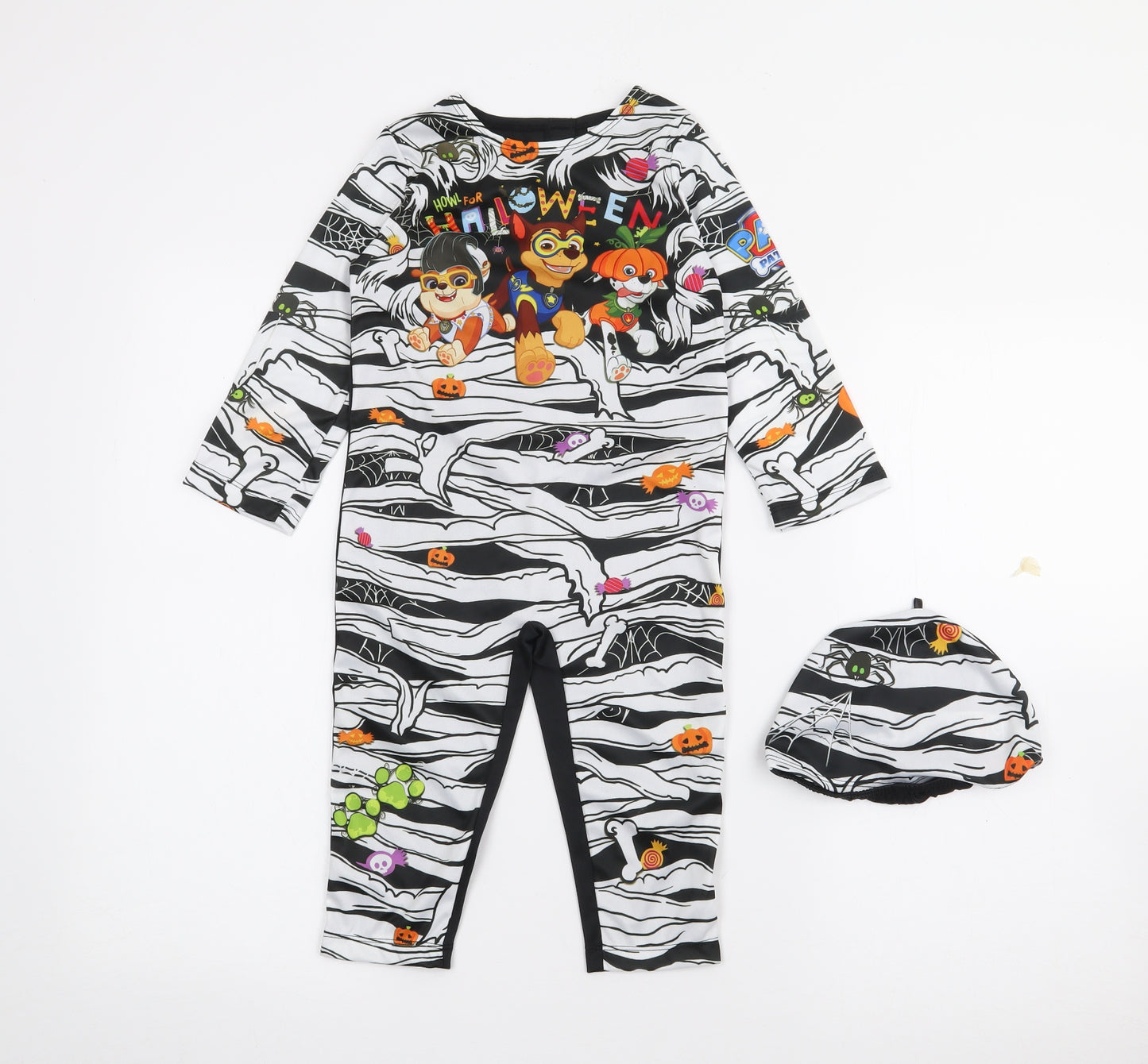 Paw Patrol Baby Black Geometric Polyester Babygrow One-Piece Size 12-18 Months   - Halloween costume