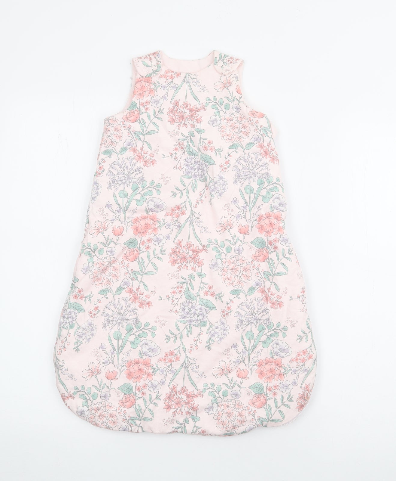 TU Girls Pink Floral Cotton Babygrow One-Piece Size 0-3 Months  Zip