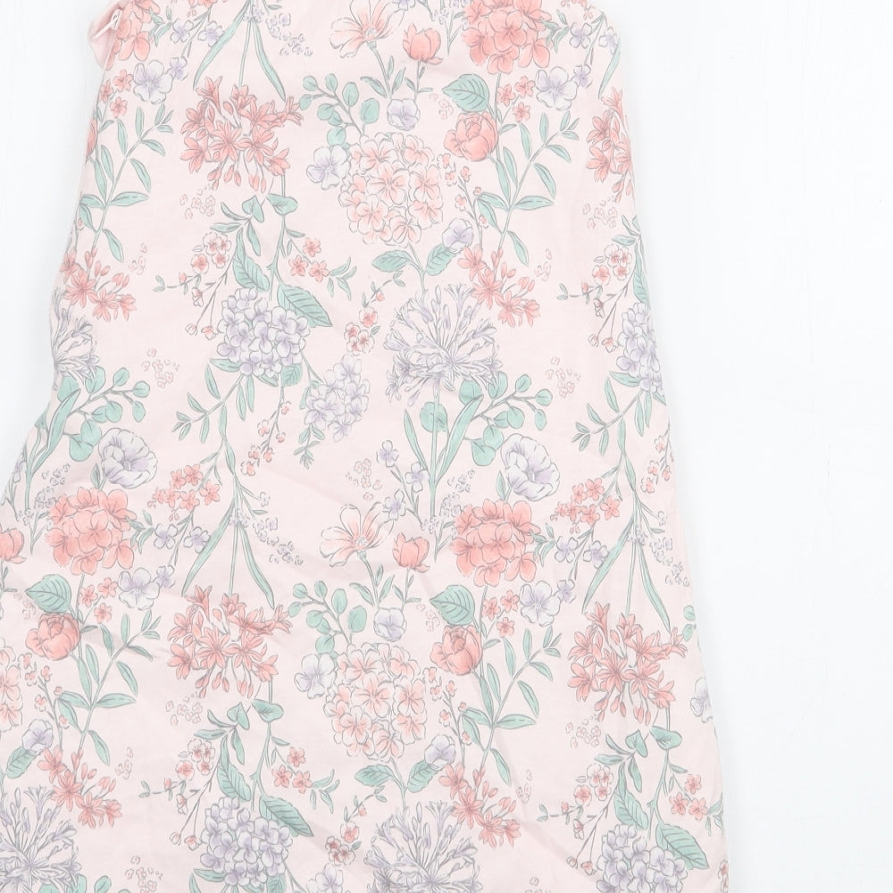 TU Girls Pink Floral Cotton Babygrow One-Piece Size 0-3 Months  Zip