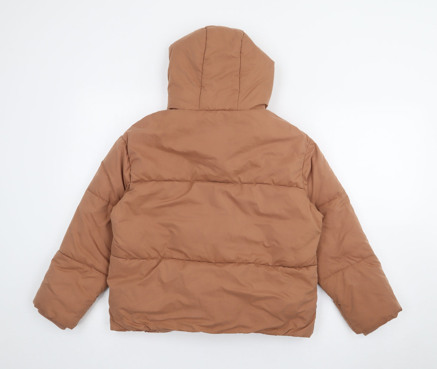 George Girls Brown   Puffer Jacket Coat Size 10-11 Years  Snap