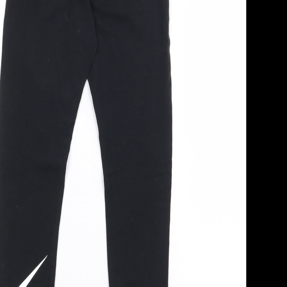 Nike Girls Black  Cotton Pedal Pusher Trousers Size 8-9 Years  Regular