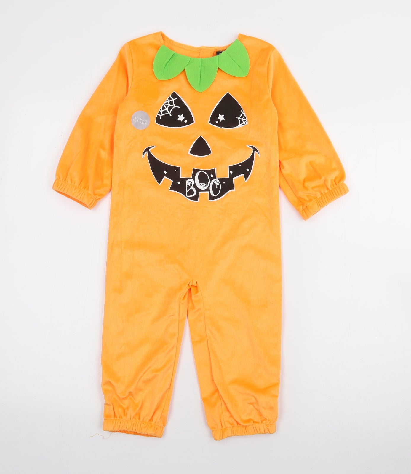 TU Boys Orange Solid Polyester  Bodysuit Size 2-3 Years   - Pumpkin Halloween Costume