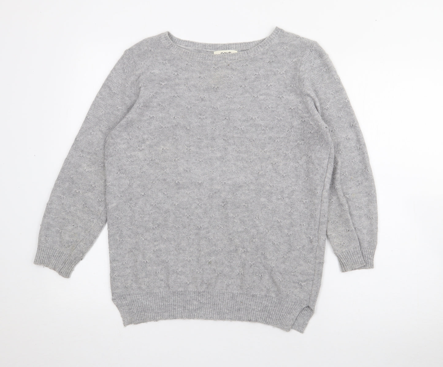 NEXT Womens Grey Boat Neck  Acrylic Pullover Jumper Size 10