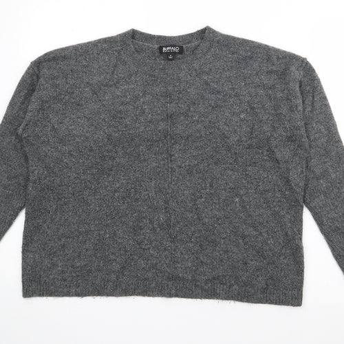 Buffalo Womens Grey Crew Neck  Acrylic Pullover Jumper Size M