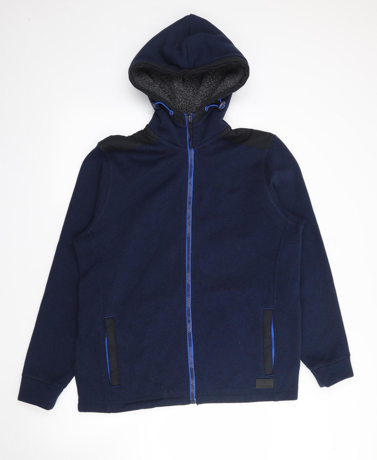 George Mens Blue  Polyester Full Zip Hoodie Size L