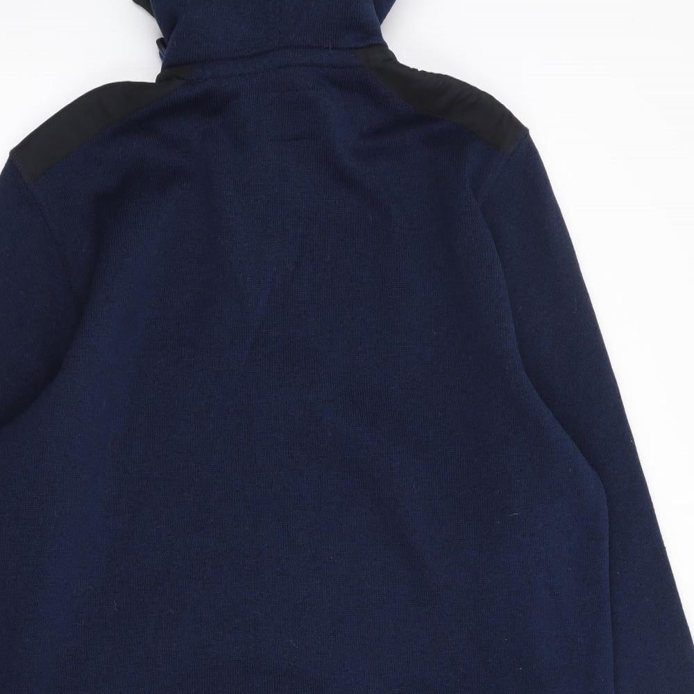 George Mens Blue  Polyester Full Zip Hoodie Size L