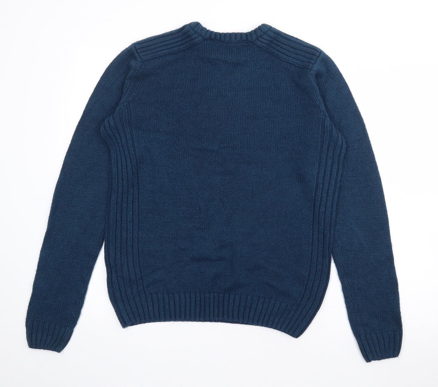 Kensington Mens Blue Crew Neck  Acrylic Pullover Jumper Size M