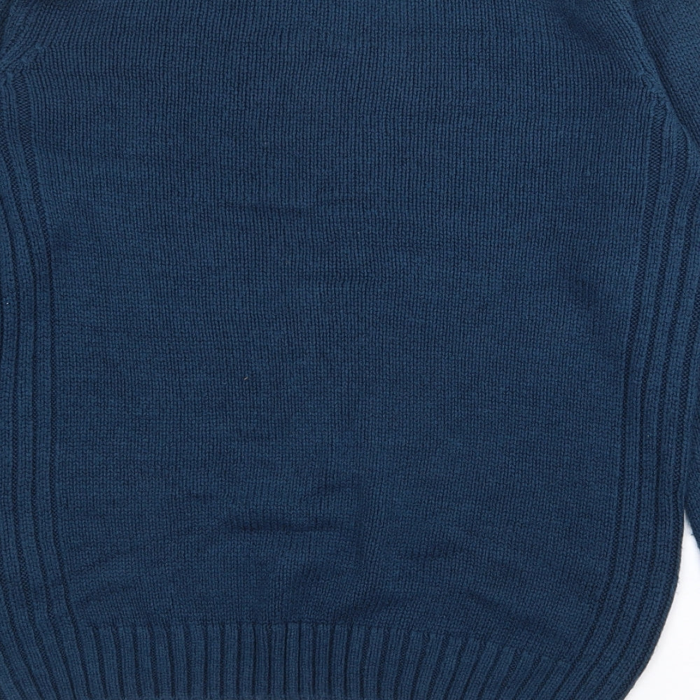 Kensington Mens Blue Crew Neck  Acrylic Pullover Jumper Size M