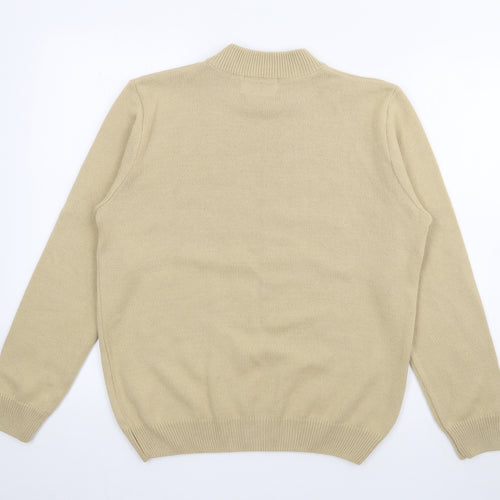 Riddella Womens Beige High Neck  Acrylic Pullover Jumper Size S