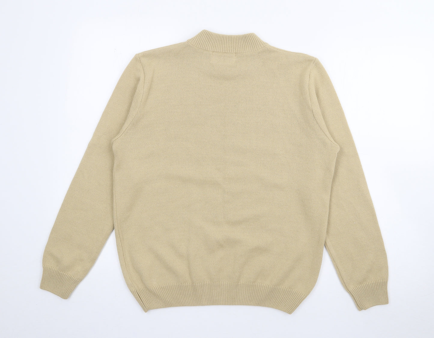 Riddella Womens Beige High Neck  Acrylic Pullover Jumper Size S
