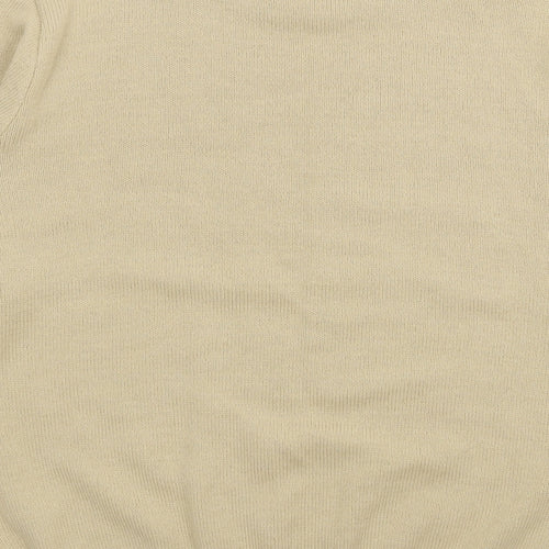 Riddella Womens Beige High Neck  Acrylic Pullover Jumper Size S