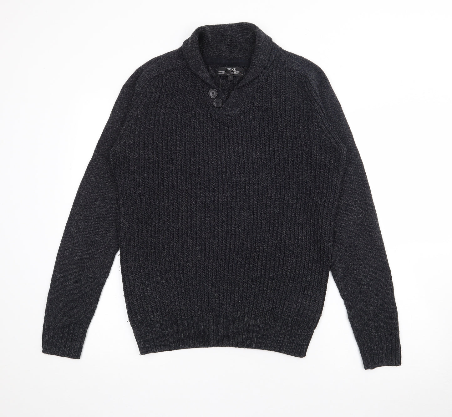 NEXT Mens Grey Roll Neck  Acrylic Pullover Jumper Size S