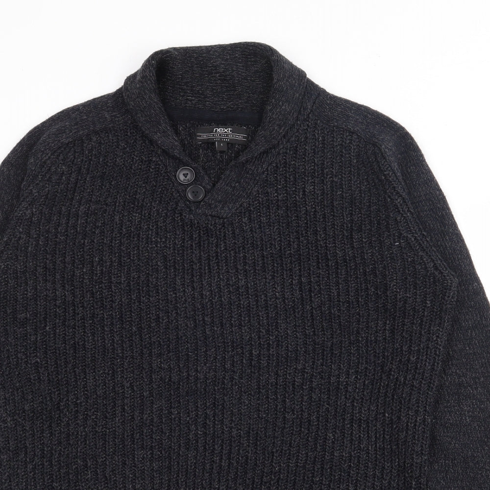 NEXT Mens Grey Roll Neck  Acrylic Pullover Jumper Size S